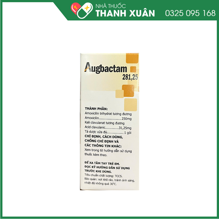 Augbactam 281,25 thuốc kháng sinh điều trị nhiễm khuẩn hô hấp, tiết niệu, da và mô mềm